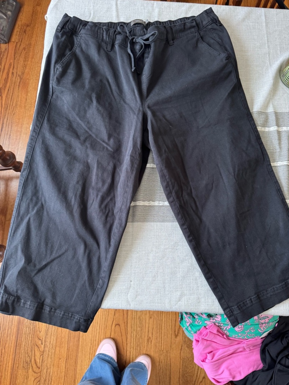 torrid Black Cropped Drawstring Pants